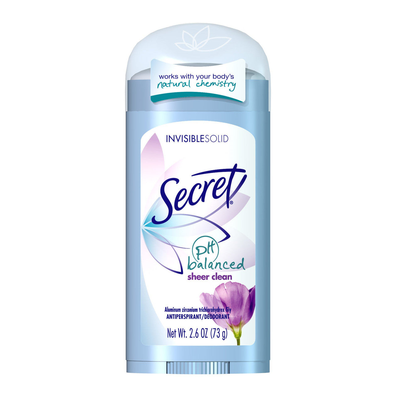 Secret Anti-Perspirant Invisible Solid Deodorant, Sheer Clean - 2.6 Oz